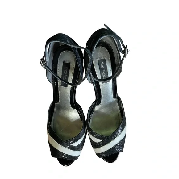 WHBM Black and White Platform High Heels Size 8 - Picture 7 of 7